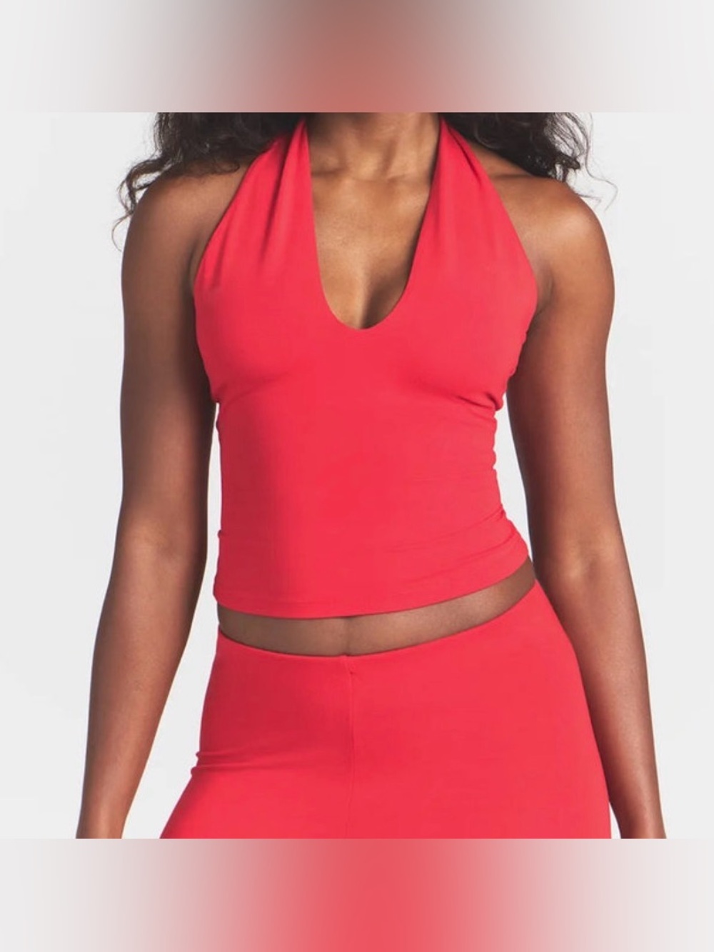 Skims Red Halter Crop
